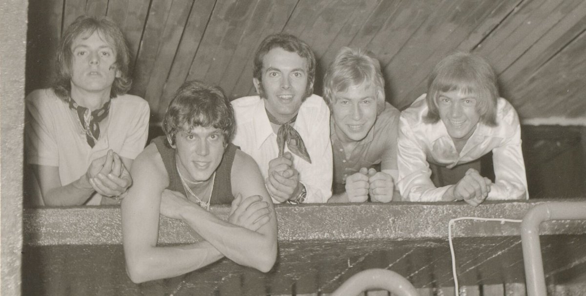 Die Happy Times 1969 (von links im Uhrzeigersinn): Acym Brierly, Gunnie Weber, Gerdi Hemken, Jochen Laschinsky, Uwi Hemken