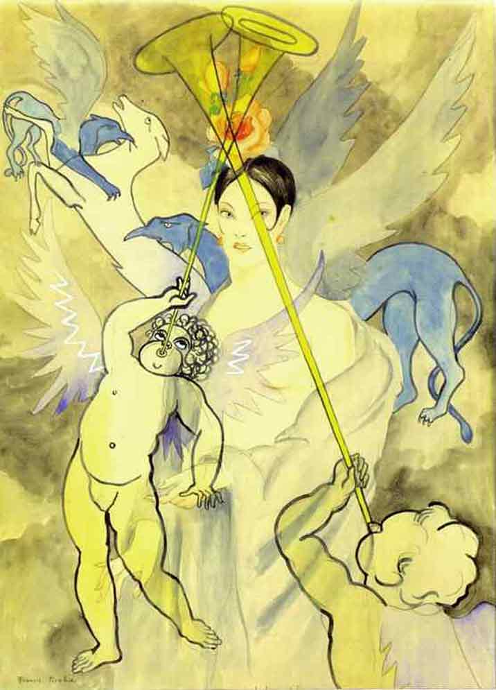 1927-1928 Francis Picabia Bild La femme de l'amourWasserfarbe, Zeichenstift und Kohle auf Papier