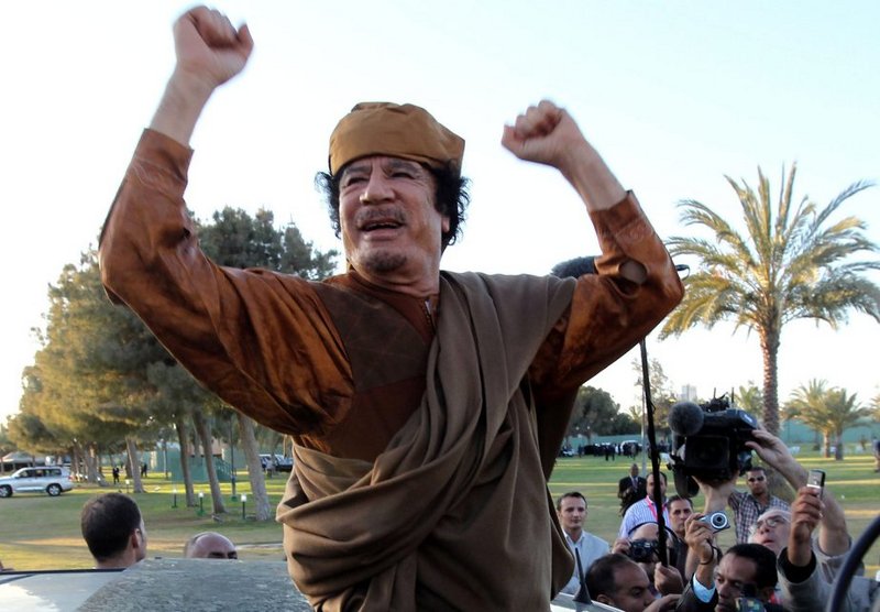 Muammar al-Gaddafi im August 2011 in Tripolis