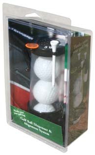 Der Golfballspender "3-Ball Charlie" mit Verpackung