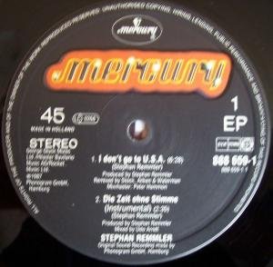 1987 Stephan Remmler 12-45 "I don't go to USA" (NL: Mercury / Phonogram 888 659-1). - Plattenetikette Seite A