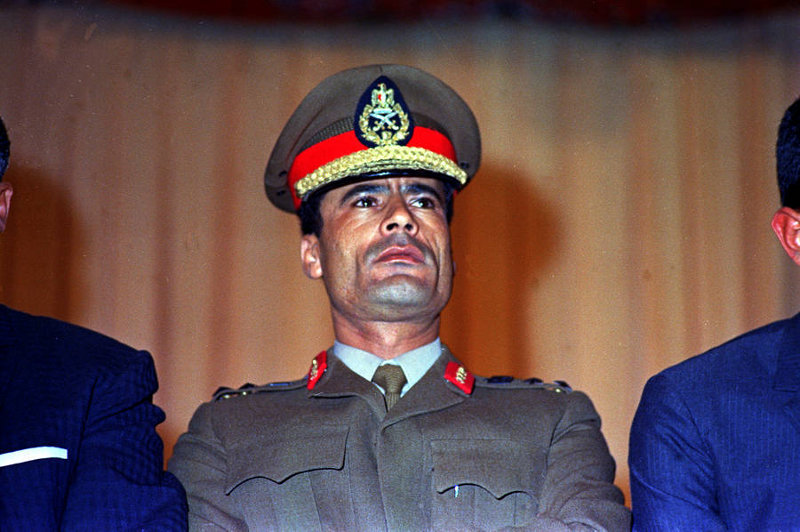 Muammar al-Gaddafi etwa 1970 in Kairo (Ägypten)