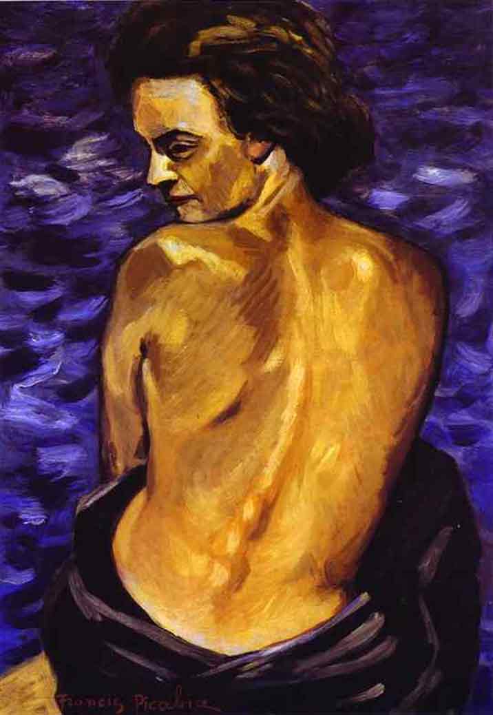 1940 Francis Picabia Bild Nu de dos, fond merÖl auf Holz