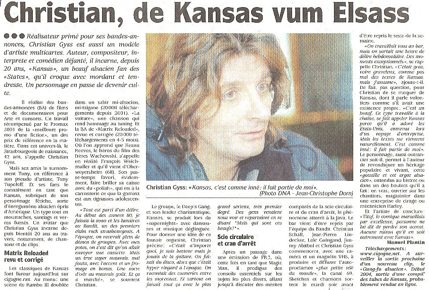 Zeitungsartikel "Christian, de Kansas vum Elsass" (2003)