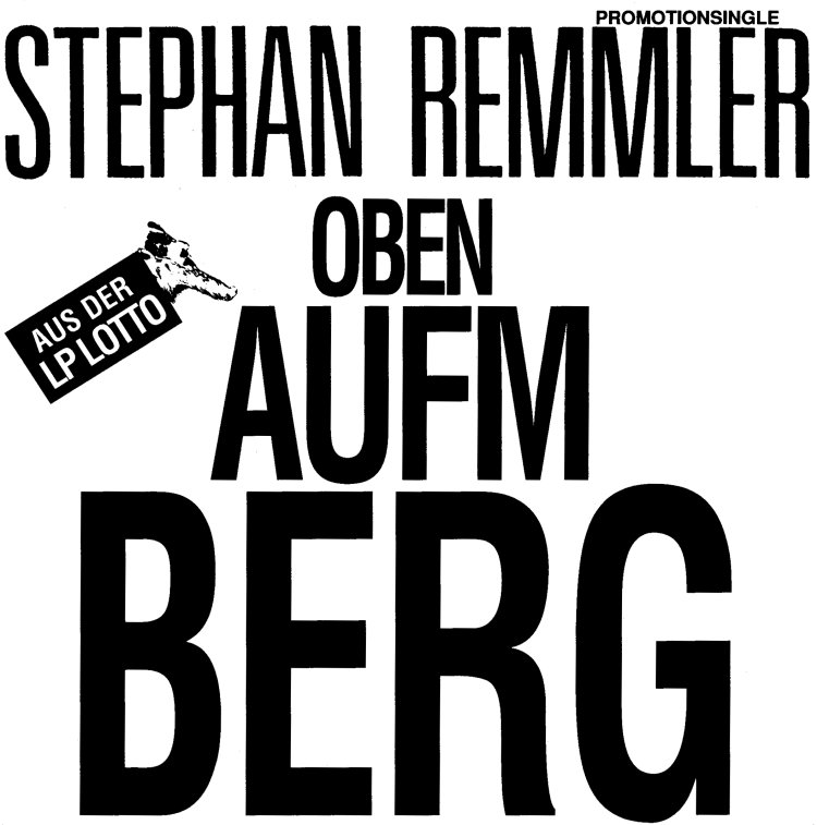 1988.12 Stephan Remmler 7-45 "Oben auf'm Berg" (DE promo: Mercury / Phonogram 872 440-7). - Vorderseite