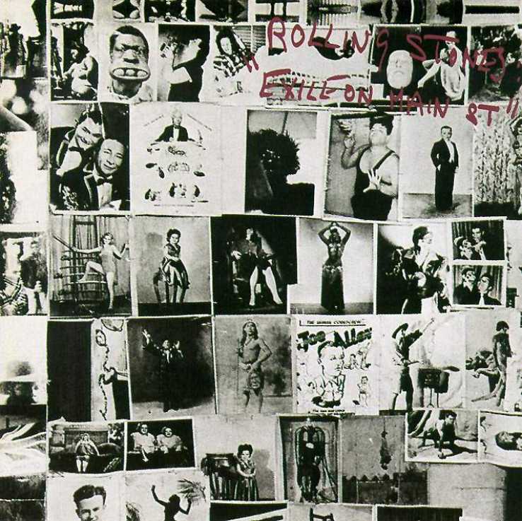 Three Ball Charlie links oben auf der Hülle der Rolling Stones-LP Exile on Main St (1972)