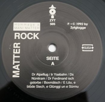 1992 verschiedene Interpreten CD Matter Rock (CH: Zytglogge ZYT 4505)