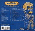 2003 Mani Matter CD "Ir Ysebahn" (CH: Zytglogge ZYT 21). - Rückseite