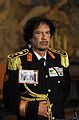 Muammar al-Gaddafi am 6. Oktober 2009 auf Staatsbesuch in Italien