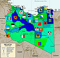 Schweizer Vorschlag zur Aufteilung Libyens ("Helvetia") an die 26 Kantone