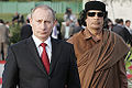 Wladimir Putin und Muammar al-Gaddafi am 16. April 2008 in Tripolis