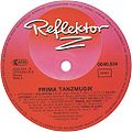 Labeletikette (Seite B) der 1981 verschiedene Interpreten 12" LP Prima Tanzmusik (DE: Reflektor Z / Metronome 0040.234)