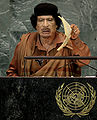 Muammar al-Gaddafi im September 2009 in New York (USA) an der UNO-Generalversammlung